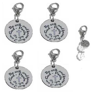 Imagem de Conjunto de 4 pingentes de encaixe, construa sua própria pulseira, bolsa, bolsa, mensagem, inspirador, chaveiro, puxador com zíper, joias, Metal