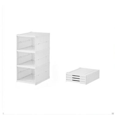 Imagem de Armario Dobravel 3 Andares Sapateira Organizador De Brinquedos Automatico Caixa Empilhavel Multiuso