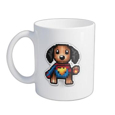 Imagem de Caneca Xícara de Café Porcelana 300ml Design Cão Super-Herói