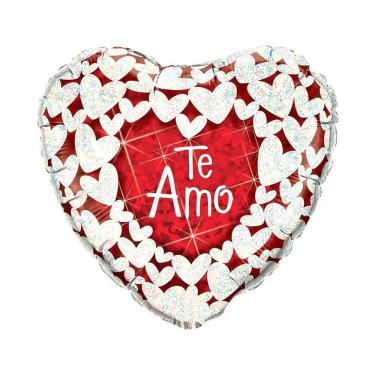Imagem de Balão Metalizado Coração Te Amo 18 Polegadas - 20 Unidades