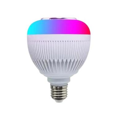 Imagem de Lâmpada LED Musical Bluetooth 12W com Controle Remoto, E27 Bivolt, RGB Colorido com Alto-falante 3W, Branca