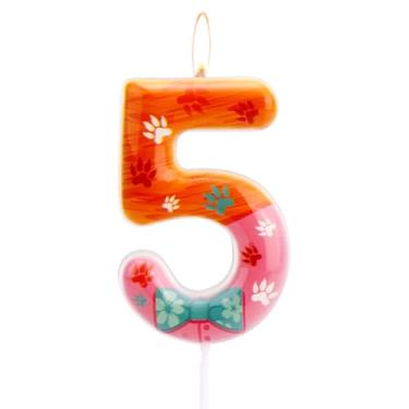 Imagem de SAVITA Vela de Aniversário Raposa, Adorável Desenho Animado Vela Numérica Decoração de Bolo com Tema Animal para Festas Aniversário Chá Bebê e Comemorações (Número 5)