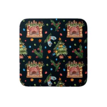 Imagem de Ladrilho Decorativo de Cerâmica com Estampa de Natal e Lareira