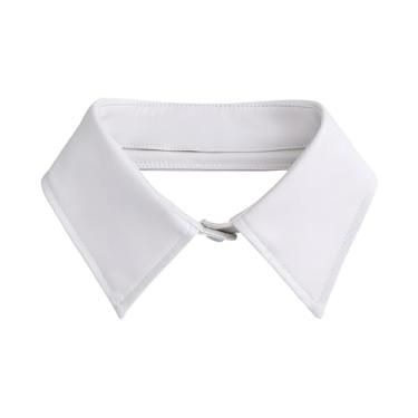 Imagem de Blusa falsa de couro sintético versátil decorativa destacável gola feminina (branca)