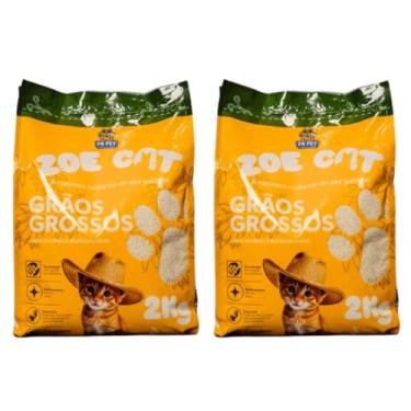Imagem de Areia Biodegradável para Gatos ZoeCat Grãos Grossos 100% Mandioca Natural Ultra Aglutinante Kit com 4kg
