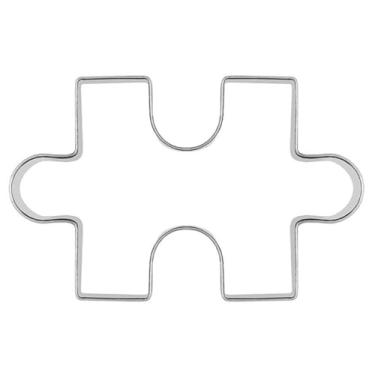 Imagem de Cortador de biscoito em forma de quebra-cabeça de aço inoxidável – 7 x 5 cm, perfeito para casa, padaria e restaurante