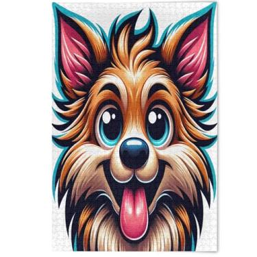 Imagem de Quebra-cabeça fofo de cachorro adulto 1000 peças pintura animal decoração cena natureza quebra-cabeças engraçado, 1000 peças, 75 x 50 cm