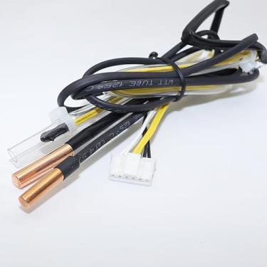 Imagem de XHSESA Sensor de temperatura de ar condicionado, sensor de termistor, sensor de controle de congelamento 3 sondas de ar condicionado 20K 50K cobre 15K cabeça de borracha para GREE