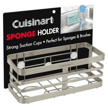 Imagem de Suporte de esponja Cuisinart para pia de cozinha — Suporte de pia de metal com ventosas triplas, organizador de pia de cozinha, organização e armazenamento de esponjas, escovas, sabão e acessórios de