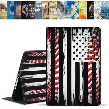 Imagem de BWOOLL Capa para Samsung Galaxy Tab A11 Plus 2025 / Samsung Galaxy Tab A9 Plus 2023 11 polegadas, capa fina e leve de couro PU com suporte para despertar/hibernar automaticamente, fundo de beisebol