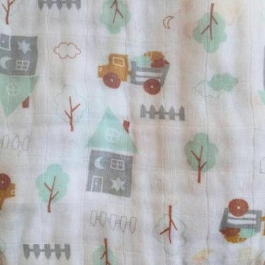 Imagem de Fralda estampada bebe com bainha de tecido 100% algodão camada dupla k