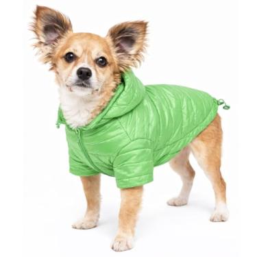 Imagem de Jaqueta Pet Life"Sporty Avalanche" leve e ajustável, isolada, dobrável, para viagem com capuz embutido, médio, verde menta