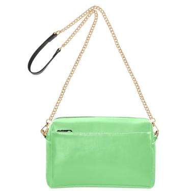 Imagem de Joitme Bolsa tiracolo feminina verde claro para celular alça de corrente de couro PU bolsa de ombro