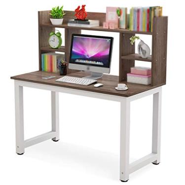 Imagem de Escrivaninha para computador, mesa de estudo grande para jogos, mesa para laptop, mesa de trabalho multiuso, para escritório em casa, 120 x 60 cm (marrom 120 x 45 x 75 cm)