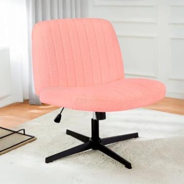 Imagem de Cadeira Escritório DT3 Dolly, Criss Cross Cosy Chair, Original, Assento Extra Grande e Largo, Leisure, Penteadeira, Escrivaninha. (Boucle, Pink)