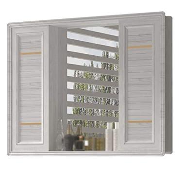 Imagem de Armário de espelho de banheiro, armário de armazenamento deslizante de alumínio espacial, armário de espelho montado na parede, espelho prata HD, para banheiro, cozinha, quarto. (B 80 cm)