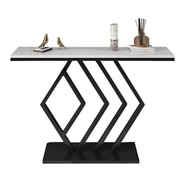 Imagem de Mesa de console, mesa de console fina moldura resistente em ferro misturado prateleira de parede de entrada para casa espaço de trabalho escritório sala de estar decoração de sala de estudo (cor