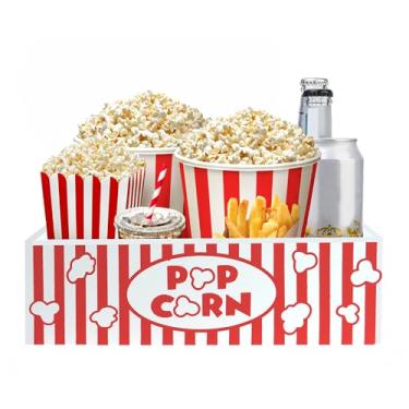 Imagem de ZQUDBF Bandeja de balde de pipoca de madeira