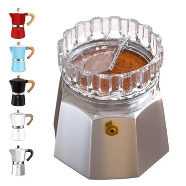 Imagem de DITOSH Funil de dosagem de panela Moka Dispensador de mocha transparente, controle de volume preciso e proporção de extração perfeita para 3 xícaras de fogão de café expresso de alumínio - M65 mm