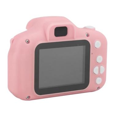 Imagem de Câmera infantil de desenho animado, tela IPS de 2,0 polegadas, brinquedo de câmera de gravação de vídeo, câmera filmadora para meninas e meninos (rosa)