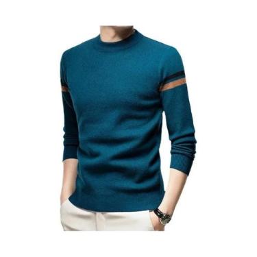 Imagem de Suéter Masculino De Tricô Gola Redonda Manga Longa Casual Quente E Ver