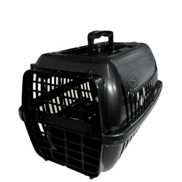 Imagem de Caixa de Transporte Gato 1 OU 2 Caixa de Transporte Cachorro Casinha de Gato para Viagens Terrestres(PRETO,Nº1)
