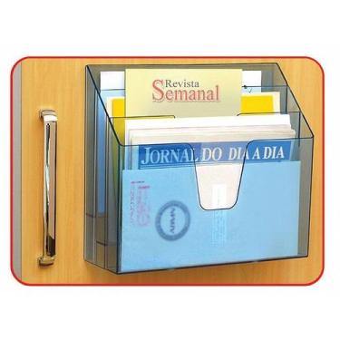 Imagem de Organizador Triplo Fume Acrimet 3 Espaços para Documentos, Preto