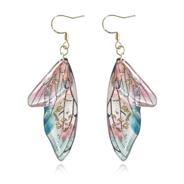 Imagem de XYAYOU Brincos de pingente de asa de borboleta de cristal banhados a ouro para mulheres joias de casamento, as picture, Acrílico, Sem pedra preciosa
