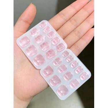 Imagem de 240 peças com abas adesivas de gelatina extra grandes – Adesivos de fixação dupla face para unhas postiças, fácil de aplicar e remover arte de unhas DIY para mulheres e meninas (rosa)