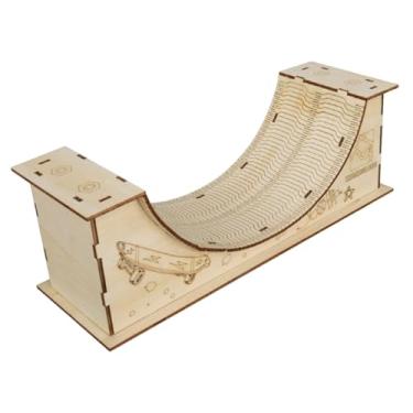 Imagem de Fiocias Rampa de Mini Skate de Madeira para Crianças E Adultos, Ideal para O Aprendizado E Desenvolvimento Infantil, U Shape Slope