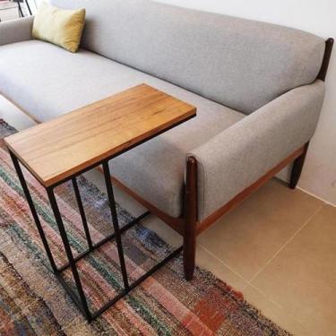 Imagem de Mesa de Apoio Notebook Livro Café Estilo Industrial Branca - Ruffino D