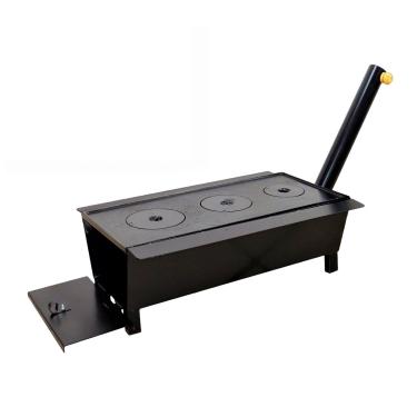 Imagem de Fogão Churrasqueira Caipira Chapa 03 Furo Grelha 60x38x20cm