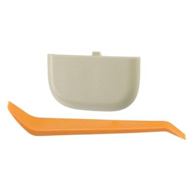 Imagem de TUCKBOLD Capa de espelho de maquiagem Clipe de tampa de viseira solar para Ford Edge Robust No.DS7Z54672A40AF | Tampa de parafuso de viseira de sol interna bege com barra plana 1 conjunto