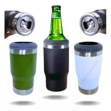 Imagem de Copo Porta Cerveja Garrafa Latinha Térmico inox 420ml VERDE - Sweet Ho