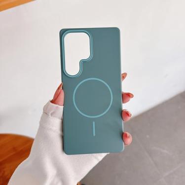 Imagem de Capa magnética fina e fosca de luxo para Samsung Galaxy S25 Plus S24 S23 S22 S21 Note 20 (para S21 Ultra/Azul Onda)