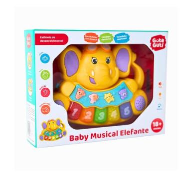 Imagem de Piano Musical Interativo com Luz e Som - Baby Musical Guta Guti, Elefa