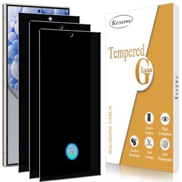 Imagem de Kesuwe [Pacote com 3 protetores de tela ultra privacidade para Samsung Galaxy S24, desbloqueio de impressões digitais, rigidez 9H, claridade HD, 28°, proteção de privacidade para metrô e espaço