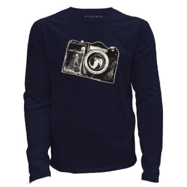 Imagem de Camiseta manga longa - Câmera Fotográfica - DASANTIGAS, Navy blue, Nav