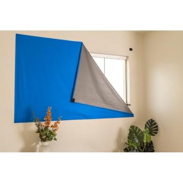 Imagem de Cortina Painel Blackout com para Sala Quarto Cozinha Qualidade (Azul,135X215)