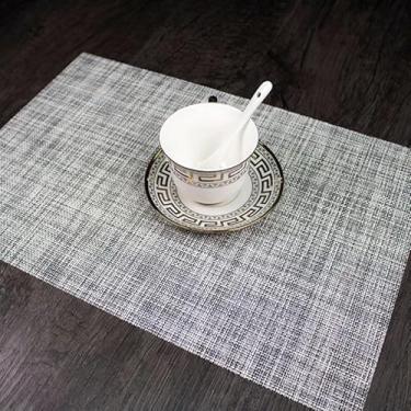 Imagem de Kit 4 ou 6 Jogos Americanos para Mesa Posta - Tapete de Mesa Elegante para Jantar e Celebrações(Cinza,6 Peças)