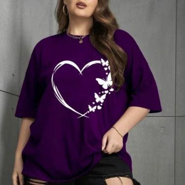 Imagem de Blusa Estampa Borboleta Coração Traço Delicado Personalizada Preta Cam