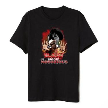 Imagem de Camiseta Big Notorious Masculina Feminina Algodão Premium Rapper, Pret