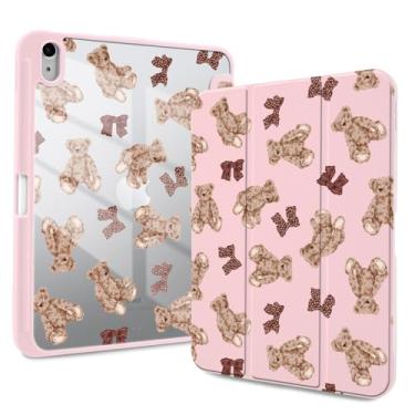 Imagem de Idocolors Capa para iPad 10ª/11ª geração (chip A16 2022/2025) 10,9 polegadas, capa à prova de choque, capa traseira transparente transparente com suporte para lápis, capa para despertar/dormir