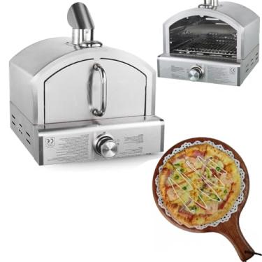Imagem de Forno De Pizza A Gás Portátil, A Propano Sem Fumaça,De Pizza Para Churrasco, Máquina De Fazer Pizzelle De 12 Polegadas, Seletor De Controle De Calor Ajustável, Queimador