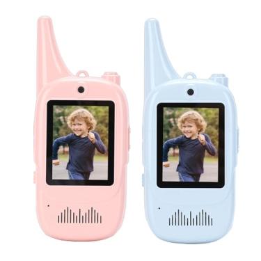 Imagem de VBESTLIFE Brinquedos de Walkie Talkie de Vídeo para Meninos de 3 a 12 Anos, Meninas, 2 Pacotes de Walkie Talkies Com Tela, 4 Efeitos de Voz, para Crianças Em Acampamento Interno e Externo