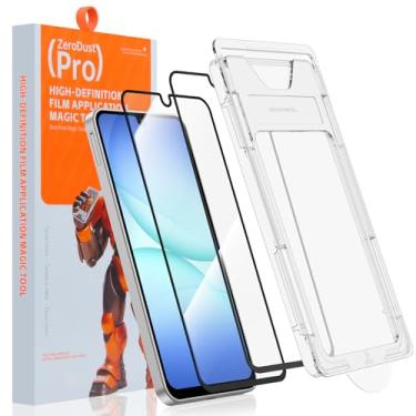 Imagem de Protetor de tela para Samsung Galaxy A17, pacote com 2 protetores de tela de vidro temperado transparente de grau militar HD transparente para Samsung A17, sem bolhas, fácil instalação, película de