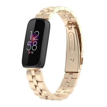 Imagem de Pulseira de relógio FitTurn compatível com aço inoxidável Fitbit Luxe