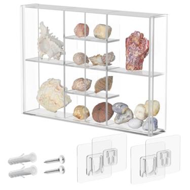 Imagem de Caixa de exibição de concha de acrílico transparente, caixa de exibição flutuante 3D, moldura de caixa de sombra, ideal para tampas de garrafa de vinho, ingressos, conchas, carimbos e muito mais (19 x