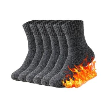 Imagem de Meias De Inverno Grossas Para Homens, 3 Pares, Meias Longas Resistente
