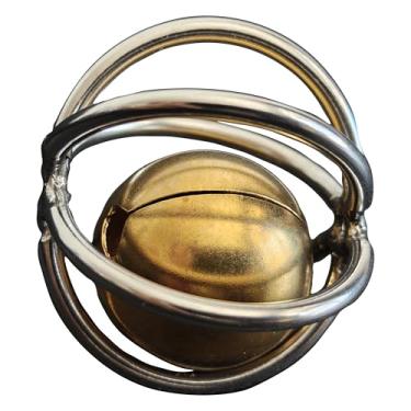 Imagem de JINYOND Bola de forrageamento de papagaio de aço inoxidável com corrente pendurada, brinquedo de pássaro à prova de mastigação para araras, cacatuas, cinza africano